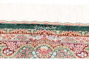 Tappeto Ghom Seta Stilizzato Bordeaux Verde Scuro 80x119 Cm