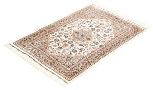 Tappeto Ghom Seta Medaglione Floreale Avorio Beige 58x86 Cm