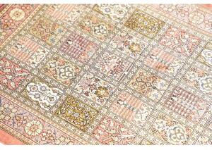 Tappeto Ghom Seta Geometrico Salmone Beige 60x86 Cm