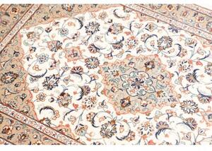 Tappeto Ghom Seta Medaglione Floreale Avorio Beige 58x86 Cm