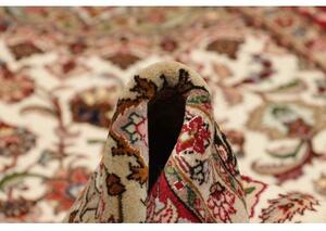 Tappeto Tabriz 50 Raj Medaglione Floreale Avorio Rosso 150x207 Cm