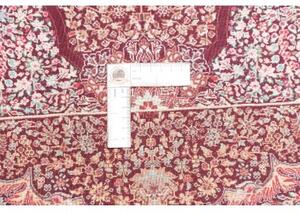 Tappeto Ghom Seta Medaglione Floreale Borgogna Avorio 100x143 Cm