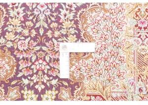Tappeto Ghom Seta Medaglione Floreale Porpora Avorio 79x117 Cm