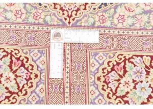Tappeto Ghom Seta Medaglione Floreale Blu Notte Beige 101x155 Cm
