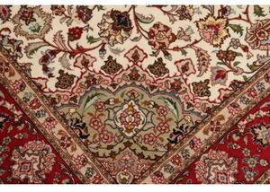 Tappeto Tabriz 50 Raj Medaglione Floreale Avorio Rosso 150x207 Cm