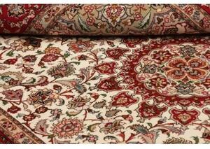 Tappeto Tabriz 50 Raj Medaglione Floreale Avorio Rosso 150x207 Cm