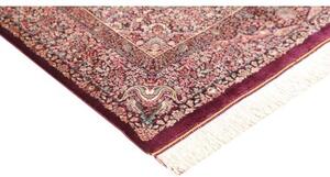 Tappeto Ghom Seta Medaglione Floreale Borgogna Avorio 100x143 Cm