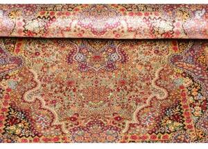 Tappeto Ghom Seta Medaglione Floreale Borgogna Avorio 80x121 Cm