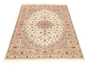Tappeto Ghom Seta Medaglione Floreale Avorio Blu 100x150 Cm