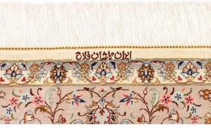 Tappeto Ghom Seta Medaglione Floreale Avorio Blu 100x150 Cm