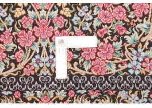 Tappeto Ghom Seta Floreale Nero Rosa 78x119 Cm