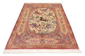 Tappeto Ghom Seta Figurativo Rosa Antico Beige 130x198 Cm