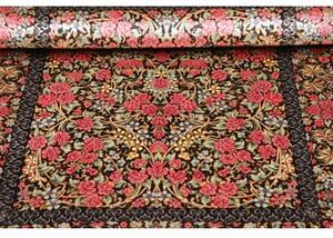 Tappeto Ghom Seta Floreale Nero Rosa 78x119 Cm