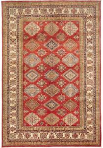 Tappeto Kazak Fine Stilizzato Rosso Avorio 200x296 Cm