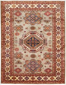 Tappeto Kazak Fine Stilizzato Grigio Rosso 154x200 Cm