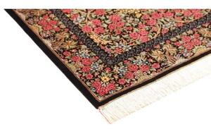 Tappeto Ghom Seta Floreale Nero Rosa 78x119 Cm