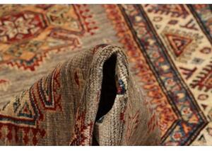 Tappeto Kazak Fine Geometrico Beige Rosso Mattone Corsia 86x413 Cm