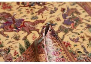 Tappeto Ghom Seta Figurativo Rosa Antico Beige 130x198 Cm