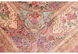 Tappeto Ghom Seta Figurativo Rosa Antico Beige 130x198 Cm