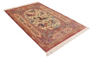 Tappeto Ghom Seta Figurativo Rosa Antico Beige 130x198 Cm
