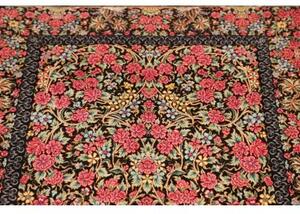 Tappeto Ghom Seta Floreale Nero Rosa 78x119 Cm