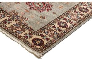 Tappeto Kazak Fine Geometrico Grigio Rosso Corsia 75x597 Cm