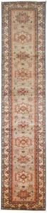 Tappeto Kazak Fine Geometrico Grigio Rosso Corsia 75x597 Cm