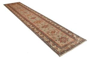 Tappeto Kazak Fine Geometrico Grigio Rosso Corsia 75x597 Cm