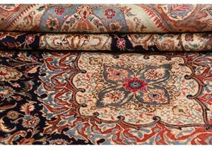 Tappeto Kashamr Zirkhaki Medaglione Floreale Blu Notte Rosso Mattone 294x396 Cm