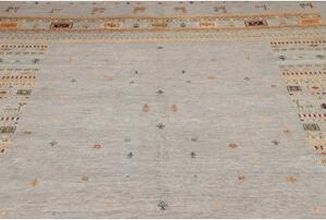 Tappeto Gabbeh Nova Geometrico Grigio Beige 251x347 Cm