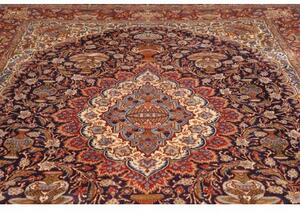 Tappeto Kashamr Zirkhaki Medaglione Floreale Blu Scuro Rosso 290x394 Cm