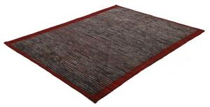 Tappeto Gabbeh Fine Geometrico Rosso Mattone Grigio Tortora 149x189 Cm