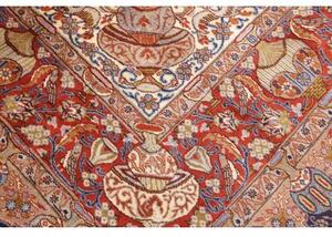 Tappeto Kashamr Zirkhaki Medaglione Floreale Blu Scuro Rosso 290x394 Cm