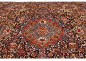 Tappeto Kashamr Zirkhaki Medaglione Floreale Blu Scuro Rosso 300x394 Cm
