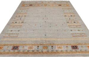 Tappeto Gabbeh Nova Geometrico Grigio Beige 251x347 Cm