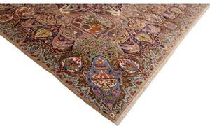 Tappeto Kashamr Zirkhaki Medaglione Floreale Rosso Mattone Blu Scuro 294x390 Cm