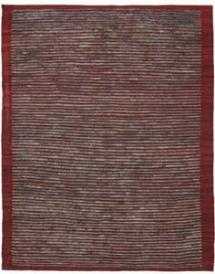Tappeto Gabbeh Fine Geometrico Rosso Mattone Grigio Tortora 149x189 Cm