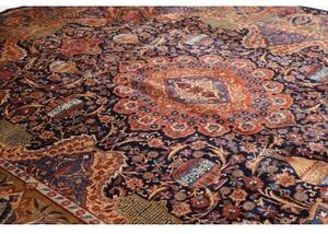 Tappeto Kashamr Zirkhaki Medaglione Floreale Blu Scuro Ruggine 300x389 Cm