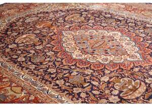 Tappeto Kashamr Zirkhaki Medaglione Floreale Blu Scuro Rosso 290x394 Cm