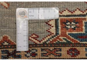 Tappeto Kazak Fine Geometrico Grigio Rosso Mattone Corsia 82x576 Cm