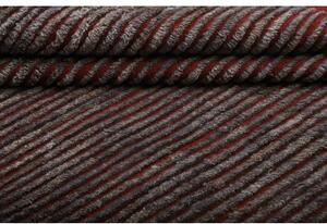 Tappeto Gabbeh Fine Geometrico Rosso Mattone Grigio Tortora 149x189 Cm