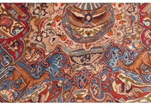 Tappeto Kashamr Zirkhaki Medaglione Floreale Blu Scuro Rosso 300x394 Cm