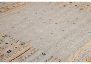 Tappeto Gabbeh Nova Geometrico Grigio Beige 251x347 Cm