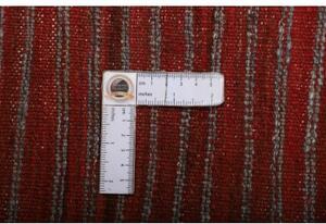 Tappeto Gabbeh Fine Geometrico Rosso Mattone Grigio Tortora 149x189 Cm