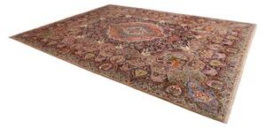 Tappeto Kashamr Zirkhaki Medaglione Floreale Rosso Mattone Blu Scuro 294x390 Cm