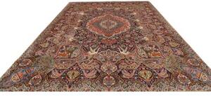 Tappeto Kashamr Zirkhaki Medaglione Floreale Rosso Mattone Blu Scuro 294x390 Cm
