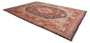Tappeto Kashamr Zirkhaki Medaglione Floreale Blu Scuro Rosso 290x394 Cm