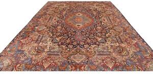 Tappeto Kashamr Zirkhaki Medaglione Floreale Blu Scuro Rosso 300x394 Cm