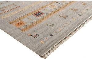 Tappeto Gabbeh Nova Geometrico Grigio Beige 251x347 Cm