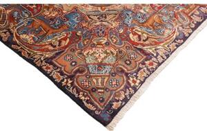 Tappeto Kashamr Zirkhaki Medaglione Floreale Blu Scuro Rosso 300x394 Cm
